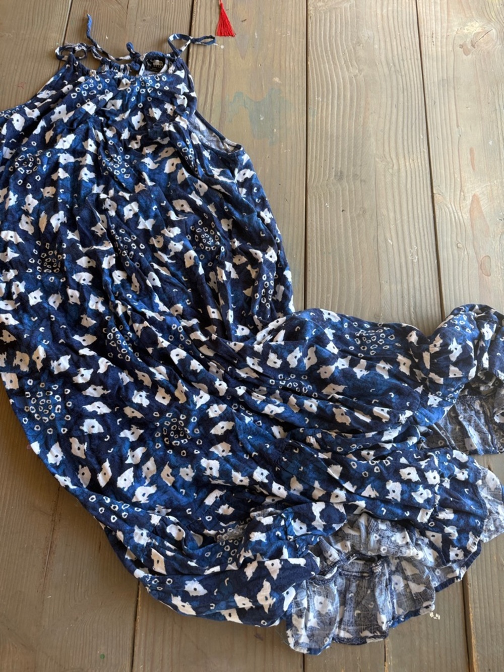 Lane Bryant Navy Blue and White Floral Maxi Dress